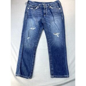Ariat Jeans Womens‎ 32R Boyfriend 38x28 Rodeo Med Wash Fade Whisker Cowgirl